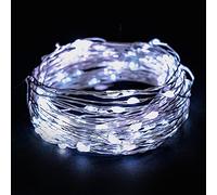 EMOS Catena luminosa micro a LED su filo di rame da 10m, 100 LED | Decorazione LED per interni ed esterni, Impermeabile IP44 | Cavo luminoso 230V con spina, Funzione timer, Luce fredda bianca