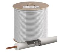 EMOS - Cavo antenna 500 m per SAT TV e CCTV tipo CB21D - Cu Classe A - Doppia schermatura - Cavo TV satellitare CCT con doppia schermatura - Resistenza 75 ohm - Bianco