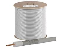 EMOS - Cavo antenna 500m per SAT, TV e CCTV, tipo CB113 - Cavo coassiale classe A+ tripla schermatura - Cavo TV, cavo satellitare, cavo CCT con schermatura Trishield - resistenza 75 ohm - bianco