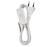 EMOS Cavo di alimentazione, cavo di ricambio, cavo di collegamento con interruttore, 3 m, spina euro, per luci, lampadine