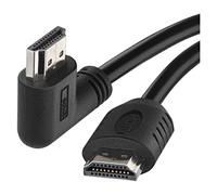 EMOS Cavo HDMI 2.0 ad alta velocità con Ethernet 1,5 m, cavo ad alta velocità da 18 Gbps con Ultra HD, 4K, 3D, supporto ARC, connettore angolare 90° su spina A, nero