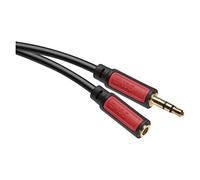 EMOS Cavo Jack Stereo 3.5mm Jack e Femmina (M-Maschio/F Maschio), Cavo AUX 5m Cavo Audio per iPhone, Smartphone, iPad, Tablet, Lettore MP3, Stereo Player, Cuffie, Nero