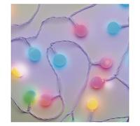 EMOS Cherry - Ghirlanda luminosa LED multicolore per interni ed esterni, 4 m di lunghezza, 40 LED a forma di palla, 2,5 cm, timer 6 ore, alimentatore e trasformatore, per feste, Natale