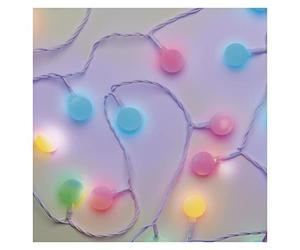 EMOS Cherry - Ghirlanda luminosa LED multicolore per interni ed esterni, 4 m di lunghezza, 40 LED a forma di palla, 2,5 cm, timer 6 ore, alimentatore e trasformatore, per feste, Natale