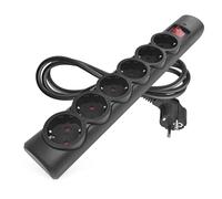 EMOS - Ciabatta di protezione da sovratensione con indicatore LED, 6 prese, cavo da 1,5 m - 6 prese Schuko ruotate a 45°, interruttore, maggiore protezione da contatto - Carico massimo 2300 W/10 A