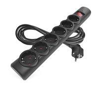 EMOS - Ciabatta di protezione da sovratensione con indicatore LED, cavo 6 x 3 m - 6 prese Schuko ruotate a 45°, interruttore, maggiore protezione da contatto - Carico massimo 2300 W/10 A - PVC per