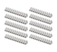 EMOS Confezione da 10 morsetti di collegamento per filo da 2,5 mm² - 10 mm², 10 chiavistelli con 12 pezzi, 450 V ~/57 A, bianco, morsetto con fissaggio a vite, facile da staccare, senza entrambi i