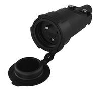 EMOS Connettore in gomma con copertura protettiva, presa da 250 V, 16 A, 3680 W, ideale per cantieri e per uso commerciale, IP65, colore nero
