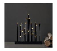 EMOS DCAW04 - Portacandele a LED con 20 candele effetto stella, funzionamento a batteria, 3 batterie AA, IP20, funzione timer 6/18h, 27, 5 x 25 cm, colore: Nero