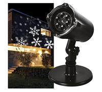 EMOS DCPC04 - Proiettore a LED, fiocchi di neve bianchi con effetto neve, proiezione di facciate, pareti e pareti, IP44, illuminazione natalizia per interni ed esterni, cavo da 3 m, colore: Nero