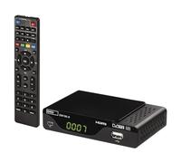 EMOS Decoder DVB-T2, recivitore digitale terrestre H.265 HEVC HD con connessione USB, HDMI, SCART e coassiale, telecomando e infrarossi, PVR, lettore multimediale e funzione EPG, Nero