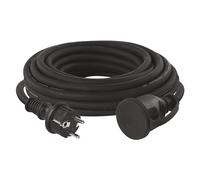 EMOS E-008 P01810 Cavo di prolunga in Gomma 10 m Schuko, IP44 per Esterni, H07RN-F3G 1,5mm2, Nero