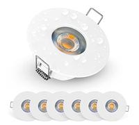 EMOS Exclusive Faretti LED da Incasso per Cartongesso 5W / 370 Lumen | Faretti da Incasso Bagno IP44 | Set di 6 pezzi Spot LED 3000K Luce Bianco Caldo, Rotondi e Ultra Piatti in Bianco