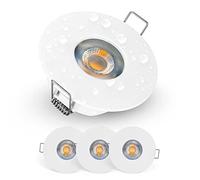 EMOS Exclusive Faretti LED da Incasso per Cartongesso 5W / 370 Lumen | Faretti da Incasso Bagno IP44 | Set di 3 pezzi Spot LED 3000K Luce Bianco Caldo, Rotondi e Ultra Piatti in Bianco