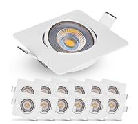 EMOS Exclusive Faretti LED da Incasso per Cartongesso 5W / 450 Lumen | Faretti da Incasso 3000k Luce Bianco caldo | Set di 12 pezzi Spot LED Orientabili a 50°, quadrato e Ultra Piatti in Bianco