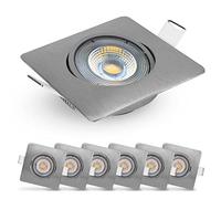 EMOS Exclusive Faretti LED da Incasso per Cartongesso 5W / 450 Lumen | Faretti da Incasso 3000k Luce Bianco caldo | Set di 6 pezzi Spot LED Orientabili a 50°, quadrato e Ultra Piatti in Argento