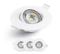 EMOS Exclusive Faretti LED da Incasso per Cartongesso 5W / 450 Lumen | Faretti da Incasso 6500K Luce Bianco freddo | Set di 3 pezzi Spot LED Orientabili a 50°, Rotondi e Ultra Piatti in Bianco