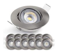 EMOS Faretti LED da Incasso per Cartongesso 5W / 450 Lumen | Faretti LED soffitto da incasso 3000K Luce Bianco caldo | Set di 12 pezzi Spot LED Orientabili a 50°, Rotondi e Ultra Piatti in argento