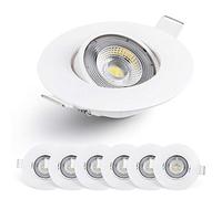 EMOS Faretti LED da Incasso per Cartongesso 5W / 450 Lumen | Faretti LED soffitto da incasso 3000K Luce Bianco caldo | Set di 6 pezzi Spot LED Orientabili a 50°, Rotondi e Ultra Piatti in bianco