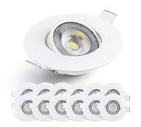 EMOS Faretti LED da Incasso per Cartongesso 5W / 450 Lumen | Faretti LED soffitto da incasso 3000K Luce Bianco caldo | Set di 12 pezzi Spot LED Orientabili a 50°, Rotondi e Ultra Piatti in bianco