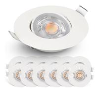 EMOS Faretti LED da Incasso per Cartongesso dimmerabile, 230V, 4,9 W/480 lm, orientabile a 50°, bianco caldo 2700k, Set di 12 Faretti LED Soffitto Incasso per interni, Rotondi, ultra sottile, Bianco