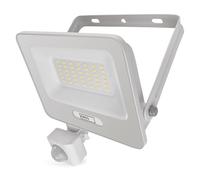 EMOS - Faretto LED in alluminio GLARO da 30 W con sensore - IP54 impermeabile per ambienti umidi ed esterni - super luminoso 3.000 lm, bianco neutro 4.000 K, durata 20.000 h - Cavo di collegamento in