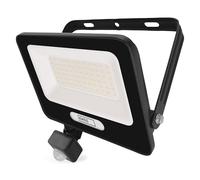 EMOS - Faretto LED in alluminio GLARO da 50 W con sensore - IP54 impermeabile per ambienti umidi ed esterni - super luminoso 5.000 lm, bianco neutro 4.000 K, durata 20.000 h - Cavo di collegamento in
