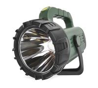 EMOS Faro a LED a batteria per esterni, con tracolla e supporto, super luminoso, 700 lm, 370 m, durata della luce 4-11 ore, impermeabile IP43, resistente agli urti, 2 sorgenti luminose separate, cavo