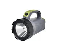 EMOS - Faro a LED ricaricabile - 300 lm, max. 370 m - 2 modalità di illuminazione - 30 ore - con manico antiscivolo e tracolla - con cavo di ricarica/adattatore auto - per esterni - grigio-nero-verde