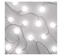 EMOS Ghirlanda di luci a LED Cherry bianco freddo per interni ed esterni, 4 m di lunghezza, catena di luci di Natale con 40 LED a forma di sfera da 2,5 cm, timer 6 ore, fontana