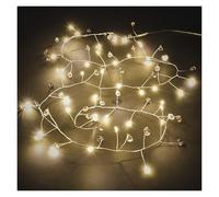 EMOS - Ghirlanda di pietre di vetro LED da 120 cm - Gemme e 40 LED bianco caldo su filo cluster - Timer da 6/18h, cavo da 30 cm, funzionamento a batteria (3 x AA) - Durata 10000 h - per interni