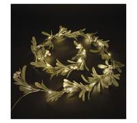 EMOS - Ghirlanda di ramoscelli a LED da 1,5 m - Ghirlanda di vischio con 25 LED, bianco caldo - Timer da 6/18h, funzionamento a batteria (3 x AA), lunghezza cavo da 25 cm - Durata 10000 ore - per