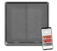 EMOS GoSmart, interruttore di scena con display a LED, interruttore radio Zigbee per controllo scenario, doppio pulsante portatile per cambio scenario, controller di scena senza fili, alimentato a
