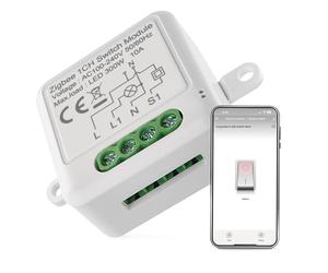 EMOS GoSmart - Modulo interruttore della luce Smart Home con app - ZigBee - per interruttore singolo - Interruttore a incasso per telecomando - Controllo vocale - Compatibile con Google Home e Alexa