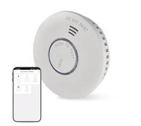 EMOS GoSmart - Rilevatore di fumo Smart Home con app WiFi e rilevatore di incendio a montaggio a parete, allarme 85 dB, luce rossa lampeggiante senza fili, per cucina, soggiorno, durata