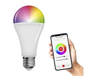 EMOS GoSmart - Smart Home RGB LED A65 con app - E27 - dimmerabile, multicolore e bianco - 1400lm - economico, 14 W (invece di 94 W) - 20.000 ore - WiFi - compatibile con Google Home e Alexa