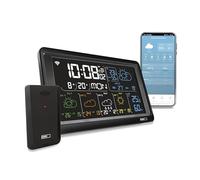 EMOS GoSmart - Stazione meteo WiFi con sensore esterno radio e app, display a colori, previsioni meteo a 5 giorni, termometro, igrometro, orologio - Tuya, Smartlife - compatibile con alimentatore