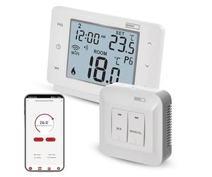EMOS GoSmart - Termostato smart per la casa con app - WiFi - Termostato IP per riscaldamento/raffreddamento - a risparmio energetico - compatibile con Tuya, Google Assistant, Alexa - wireless - bianco
