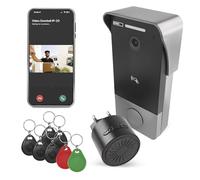 EMOS GoSmart Videocitofono con app, connessione Ethernet a 1 filo, impermeabile, videocamera Full HD da 2 MP, con campanello, alimentatore, chip RFID e accessori di montaggio