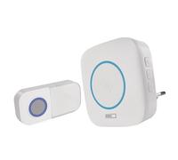 EMOS - Kit campanello con campanello e pulsante impermeabile per campanello, 36 melodie, segnale a colori - portata 150 m, volume fino a 90 dB - Plug-in/Batteria - Bianco