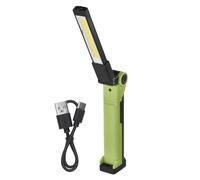 EMOS Lampada da lavoro a batteria a LED girevole a 360°, 6 modalità di luce, COB ricaricabile, lampada da officina impermeabile, con batteria da 2000 mAh, cavo di ricarica USB-C, durata 13 ore,