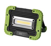 EMOS Lampada da Lavoro Ricaricabile da Campeggio con Power Bank, faretto LED Impermeabile Portatile, 600 lm, Portata Luminosa 35 m, Batteria da 3000 mAh con 3,5 Ore di Durata e Cavo USB, Nero-Verde