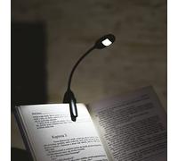 EMOS - Lampada da lettura a LED - Clip di fissaggio - 10 lm, max. 7 m - 2 modalità di illuminazione - 35 ore - Funzionamento a batteria (AAA Micro) - per interni ed esterni - nero