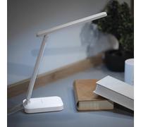 EMOS Lampada da tavolo a LED AMY 5 W, luminosità 200 lm, batteria agli ioni di litio 800 mAh, durata 35 ore, design in pelle, supporto per mani, dimmerabile, colore luce regolabile (3000 - 6500 K),