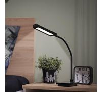 EMOS Lampada da tavolo a LED KYLE 5,5 W, luminosità 300 lm, ricarica cellulare con USB o wireless, timer, dimmerabile, colore della luce regolabile (3000-4500 K), alto CRI (>90), cavo di ricarica da