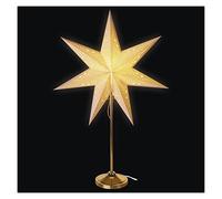 EMOS Lampada da tavolo in carta con stella bianca, attacco E14, stella di Natale con cavo di alimentazione da 1,6 m, stella di carta con base in metallo, per lampada LED fino a 25 W, 67 x 45 cm, IP20,
