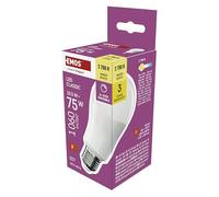 EMOS - Lampadina LED dimmerabile Classic da 10,5 W - Lampadina A60 di ricambio per lampadina da 75 W - Attacco E27, luminosità 1060 lm, bianco caldo 2700 K, durata 30000 h - CRI min. 80, angolo di