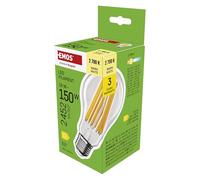 EMOS Lampadina LED Edison A70, 18 W, ricambio per lampadina da 150 W, lampadina vintage con attacco E27 e luminosità 2452 lm, bianco caldo 2700 K, 25000 ore di vita, CRI > 80, angolo di diffusione 360