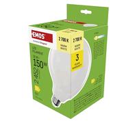 EMOS Lampadina LED Edison G125, 18 W, ricambio per lampadina da 150 W, lampadina a incandescenza a forma di globo con attacco E27 e luminosità 2452 lm, luce bianca calda 2700 K, durata 25000 ore, CRI
