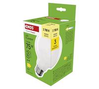 EMOS Lampadina LED Edison G95, 7,8 W, ricambio per lampadina da 75 W, lampadina a incandescenza a forma di globo con attacco E27 e luminosità 1055 lm, luce bianca calda 2700 K, durata 25000 ore, CRI >